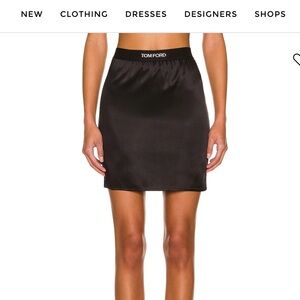 Tom Ford Black Satin Mini Skirt (needs to be ironed) no stains